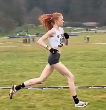 This photo is of Isla McGowan. It was grabbed from a video taken by Banbury Harriers Athletics Club
